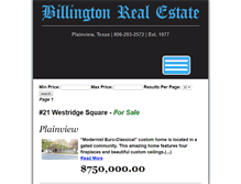 Tablet Screenshot of billingtonrealestate.com